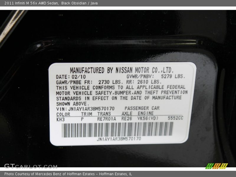 Black Obsidian / Java 2011 Infiniti M 56x AWD Sedan