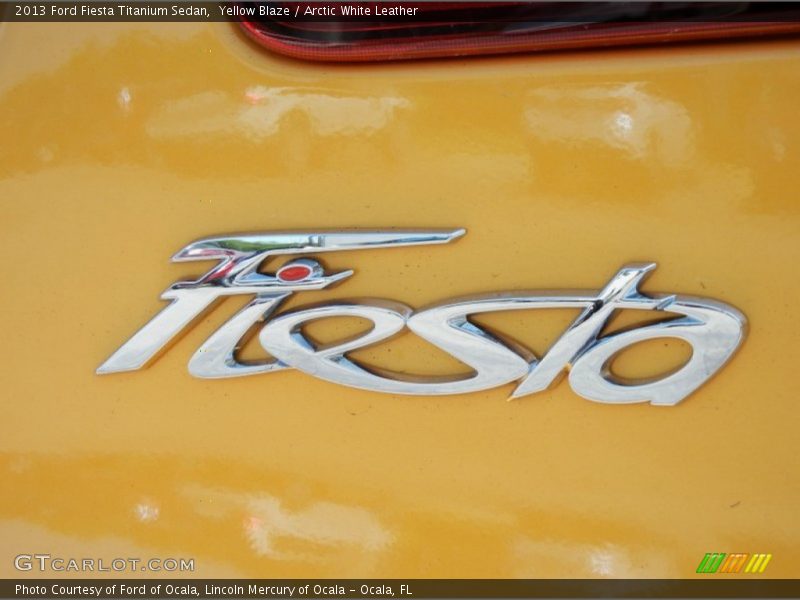 Yellow Blaze / Arctic White Leather 2013 Ford Fiesta Titanium Sedan