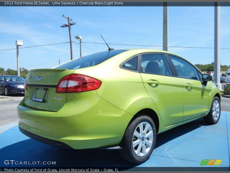 Lime Squeeze / Charcoal Black/Light Stone 2013 Ford Fiesta SE Sedan