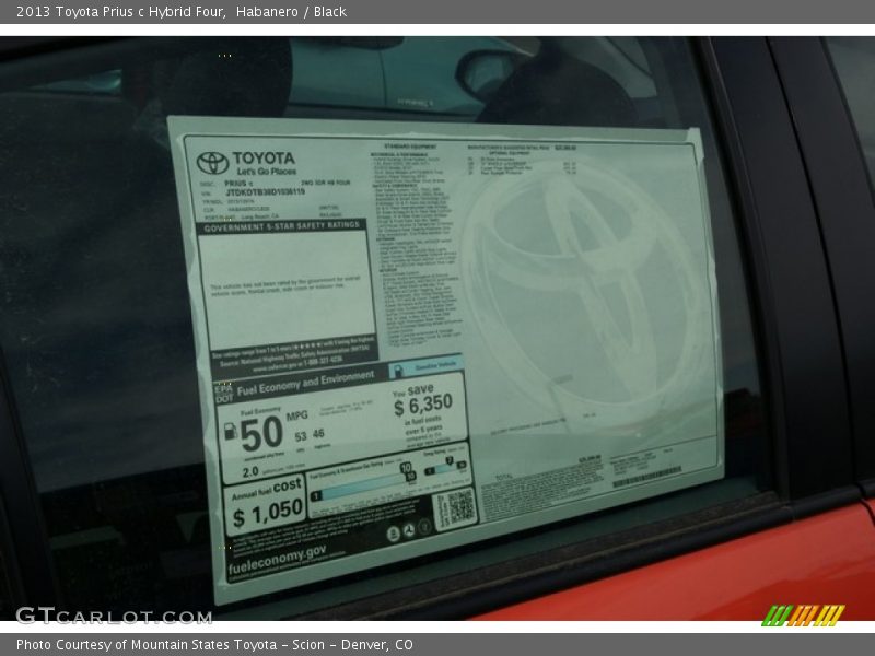 Habanero / Black 2013 Toyota Prius c Hybrid Four