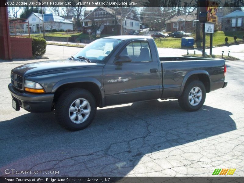 Graphite Metallic / Dark Slate Gray 2002 Dodge Dakota SXT Regular Cab