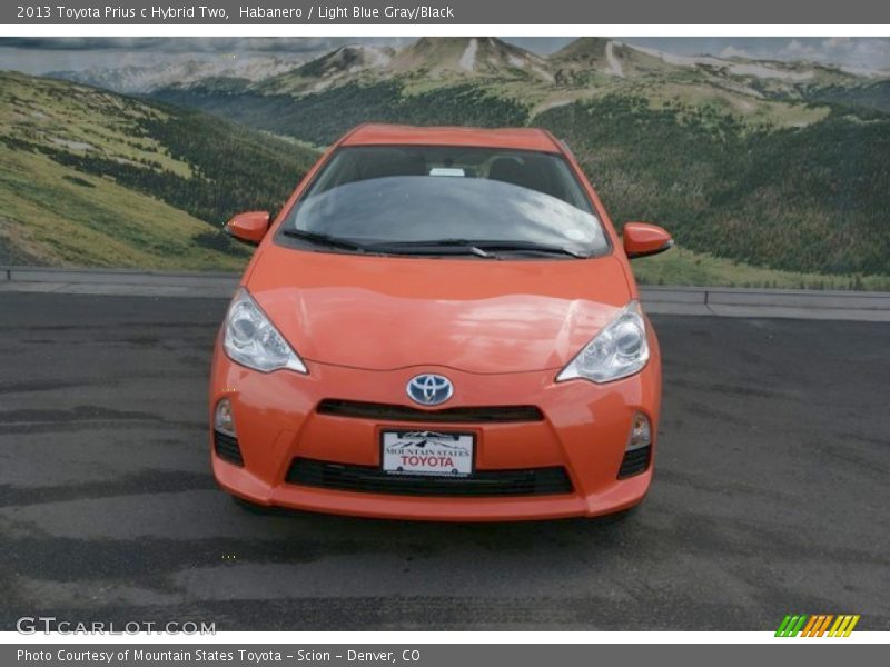 Habanero / Light Blue Gray/Black 2013 Toyota Prius c Hybrid Two