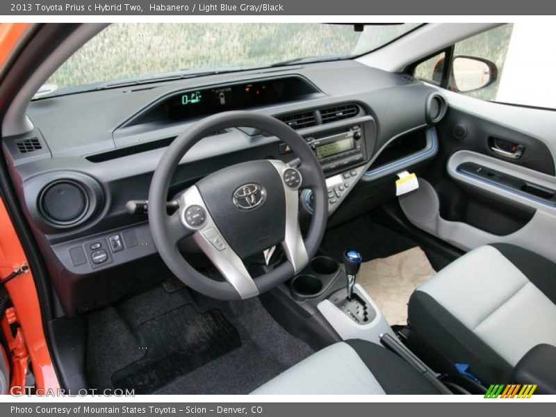 Habanero / Light Blue Gray/Black 2013 Toyota Prius c Hybrid Two