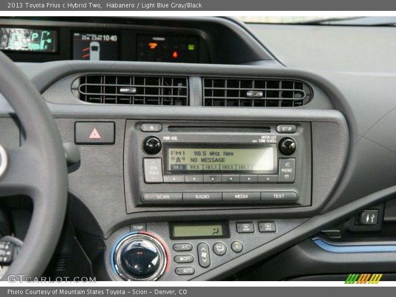 Habanero / Light Blue Gray/Black 2013 Toyota Prius c Hybrid Two