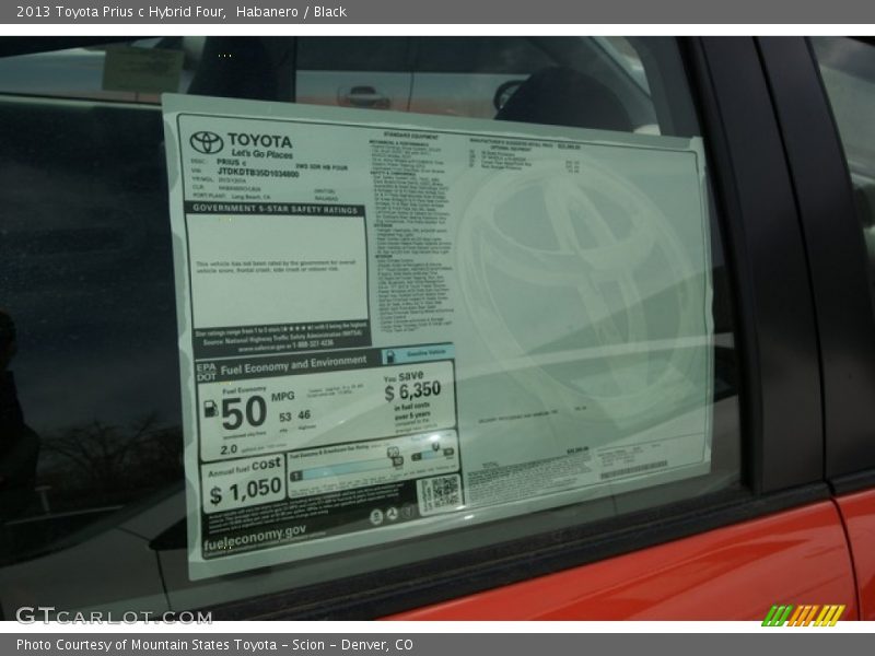 Habanero / Black 2013 Toyota Prius c Hybrid Four