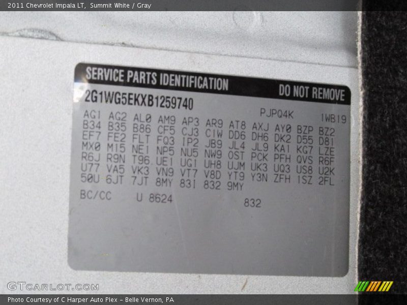 Summit White / Gray 2011 Chevrolet Impala LT