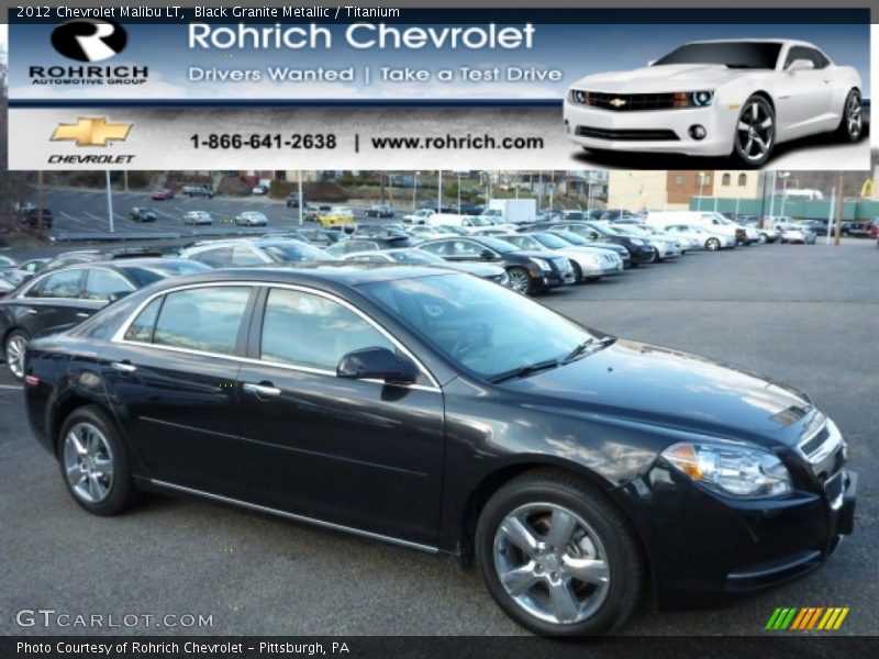 Black Granite Metallic / Titanium 2012 Chevrolet Malibu LT