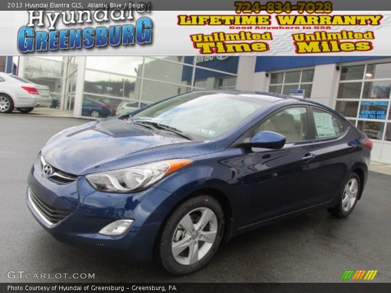 Atlantic Blue / Beige 2013 Hyundai Elantra GLS