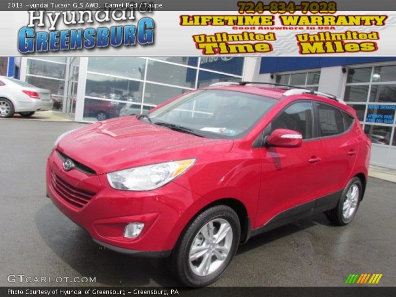 Garnet Red / Taupe 2013 Hyundai Tucson GLS AWD