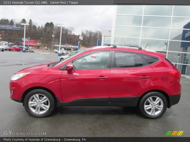 Garnet Red / Taupe 2013 Hyundai Tucson GLS AWD