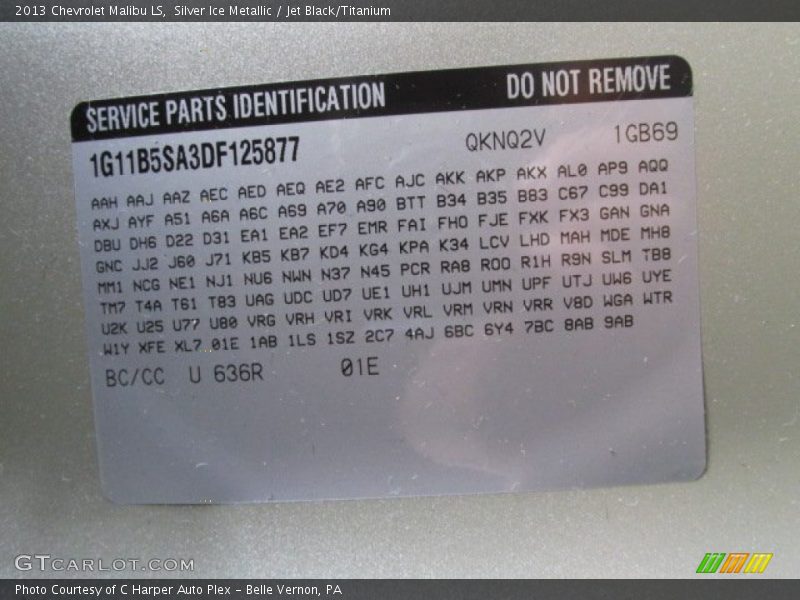 Silver Ice Metallic / Jet Black/Titanium 2013 Chevrolet Malibu LS