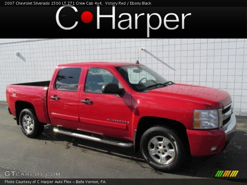 Victory Red / Ebony Black 2007 Chevrolet Silverado 1500 LT Z71 Crew Cab 4x4