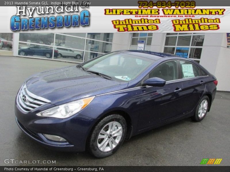 Indigo Night Blue / Gray 2013 Hyundai Sonata GLS