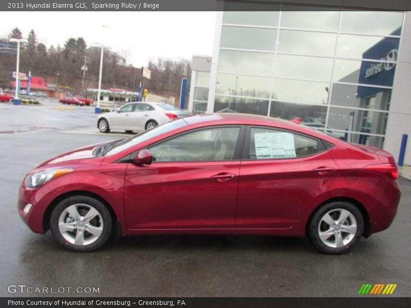 Sparkling Ruby / Beige 2013 Hyundai Elantra GLS
