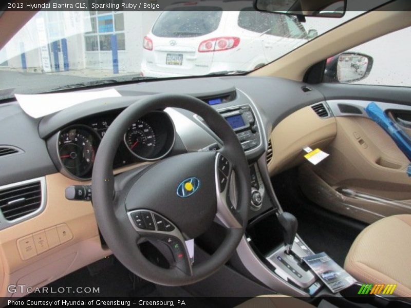 Sparkling Ruby / Beige 2013 Hyundai Elantra GLS