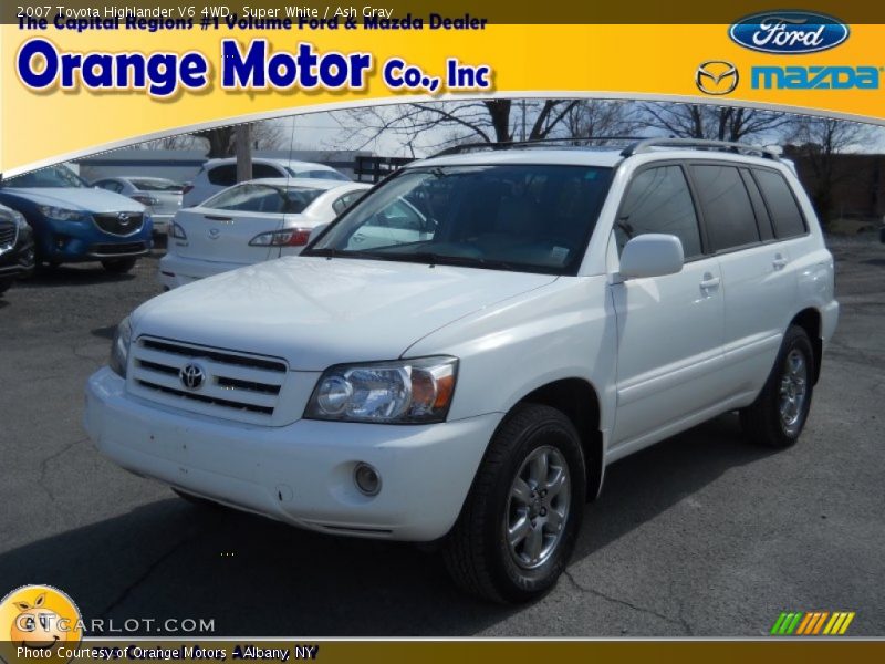 Super White / Ash Gray 2007 Toyota Highlander V6 4WD
