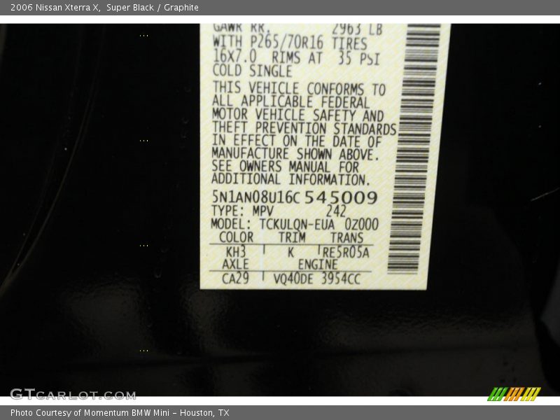 Super Black / Graphite 2006 Nissan Xterra X