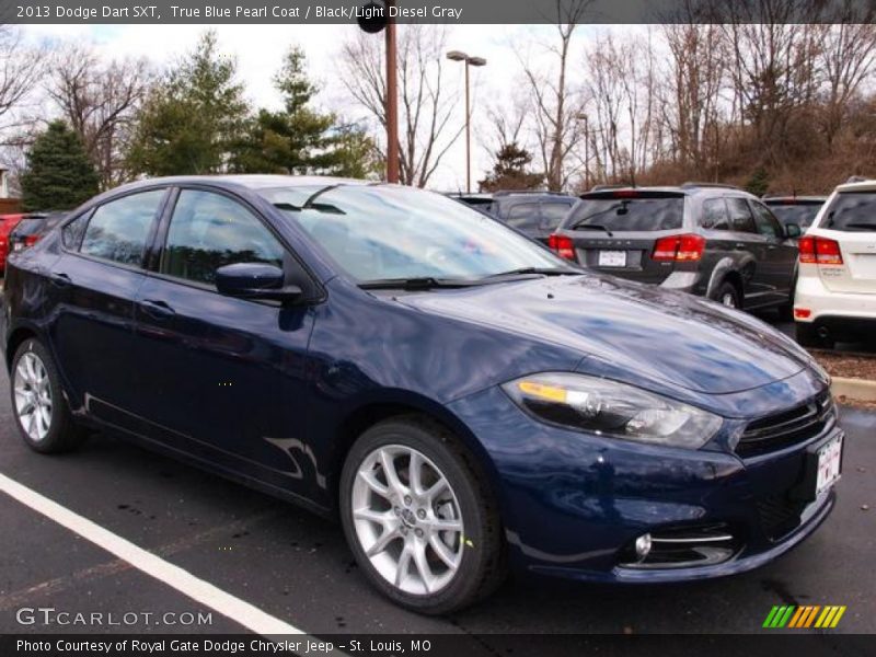 True Blue Pearl Coat / Black/Light Diesel Gray 2013 Dodge Dart SXT