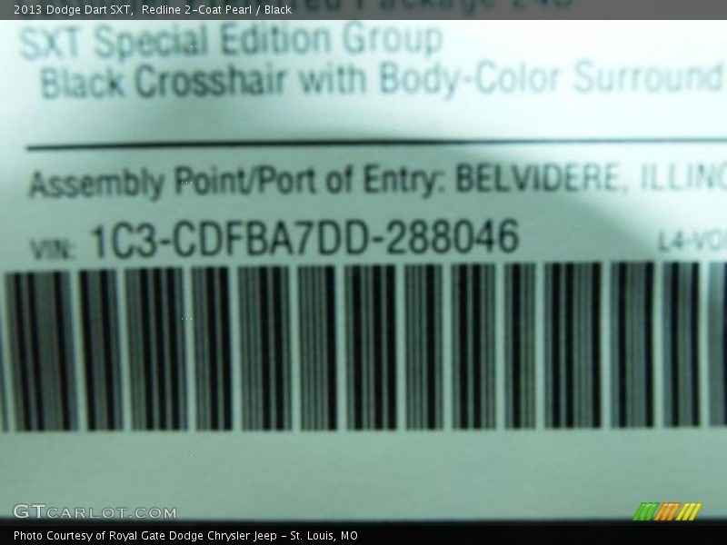 Redline 2-Coat Pearl / Black 2013 Dodge Dart SXT