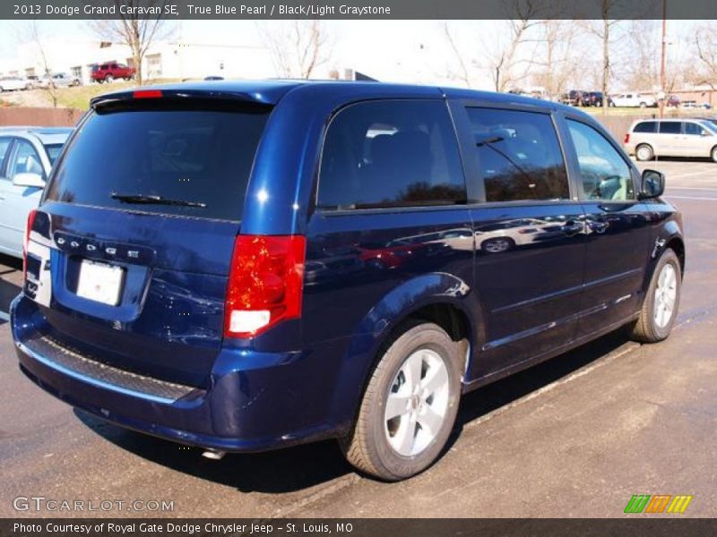 True Blue Pearl / Black/Light Graystone 2013 Dodge Grand Caravan SE