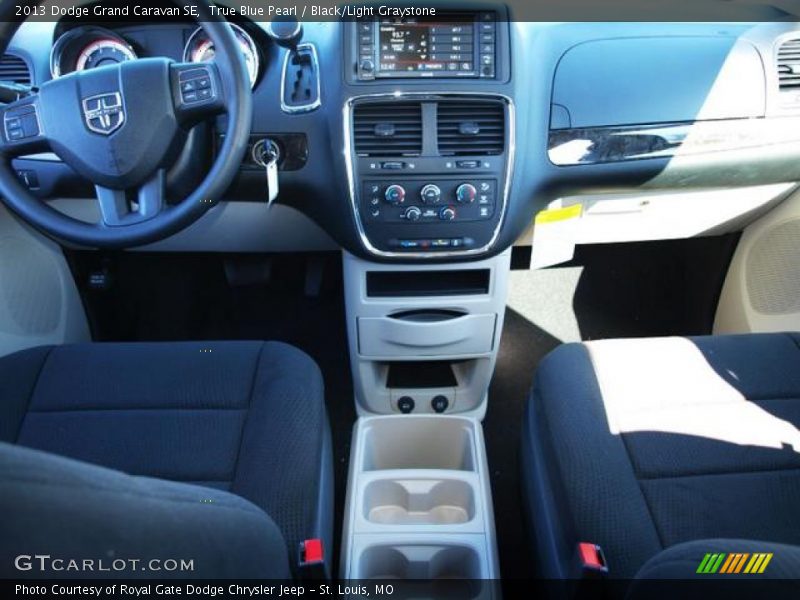 True Blue Pearl / Black/Light Graystone 2013 Dodge Grand Caravan SE