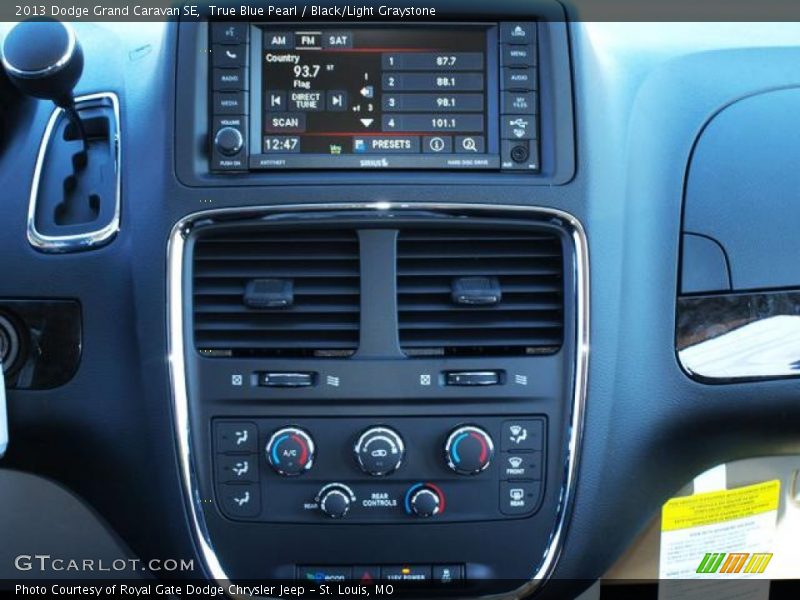 True Blue Pearl / Black/Light Graystone 2013 Dodge Grand Caravan SE