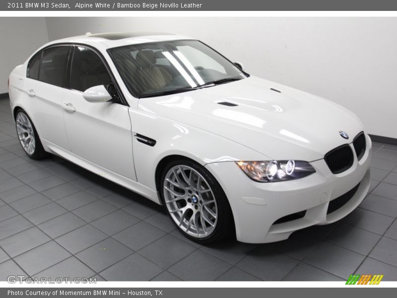 Alpine White / Bamboo Beige Novillo Leather 2011 BMW M3 Sedan