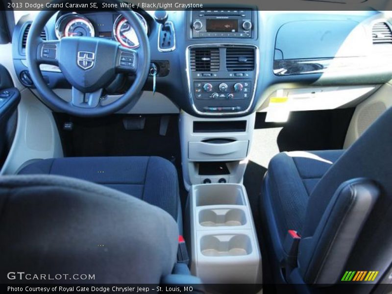 Stone White / Black/Light Graystone 2013 Dodge Grand Caravan SE