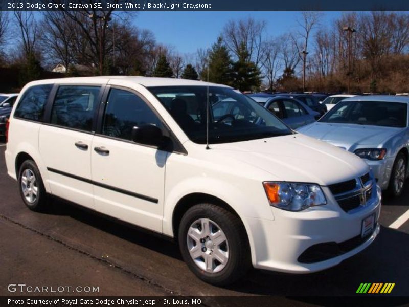 Stone White / Black/Light Graystone 2013 Dodge Grand Caravan SE