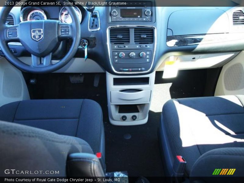 Stone White / Black/Light Graystone 2013 Dodge Grand Caravan SE