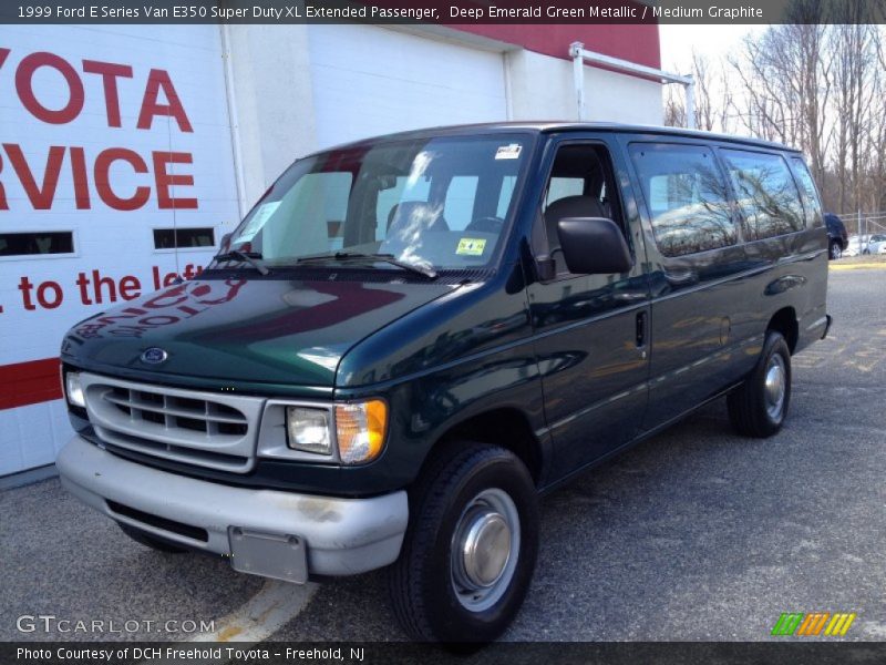 Deep Emerald Green Metallic / Medium Graphite 1999 Ford E Series Van E350 Super Duty XL Extended Passenger