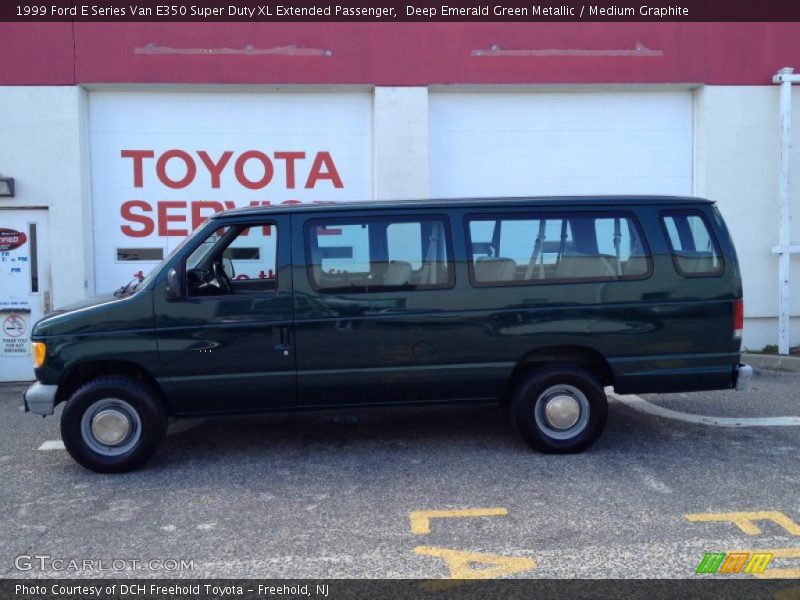 Deep Emerald Green Metallic / Medium Graphite 1999 Ford E Series Van E350 Super Duty XL Extended Passenger
