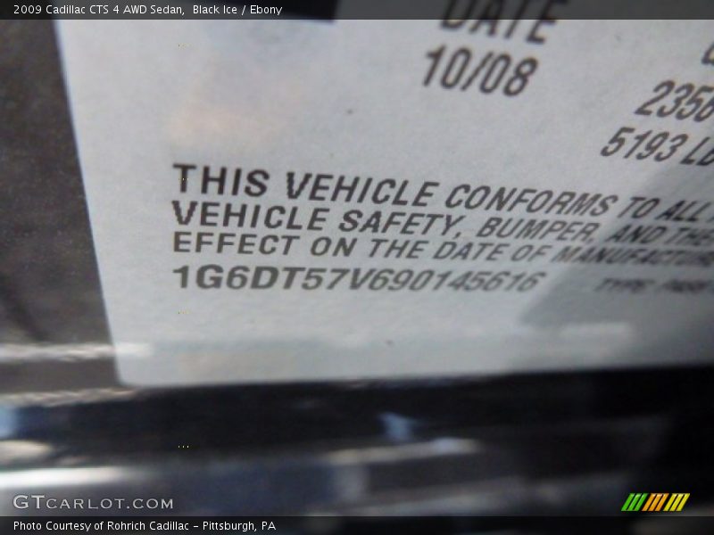 Black Ice / Ebony 2009 Cadillac CTS 4 AWD Sedan