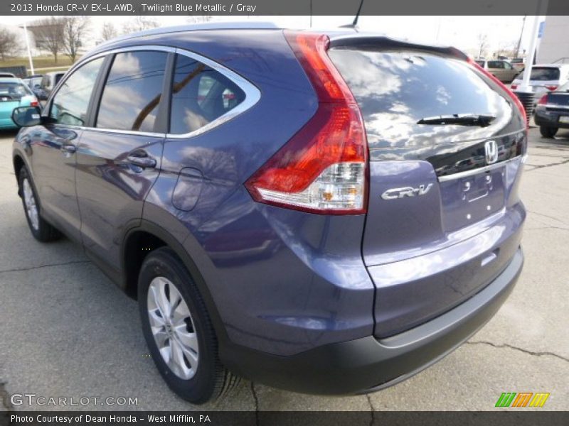 Twilight Blue Metallic / Gray 2013 Honda CR-V EX-L AWD