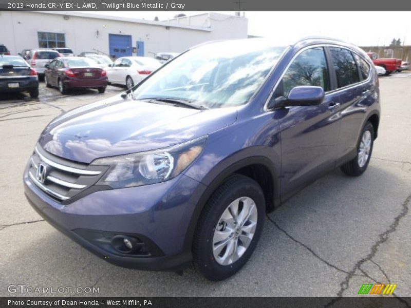 Twilight Blue Metallic / Gray 2013 Honda CR-V EX-L AWD