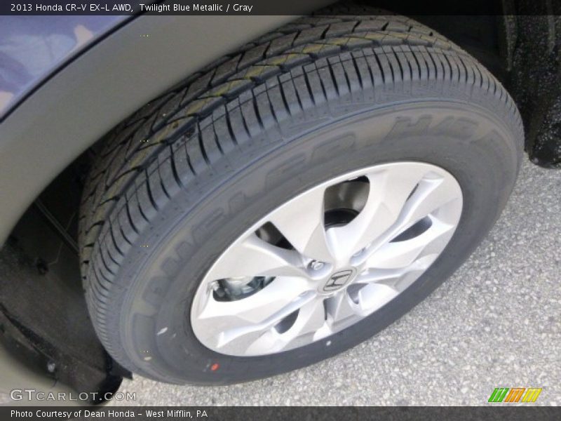 Twilight Blue Metallic / Gray 2013 Honda CR-V EX-L AWD