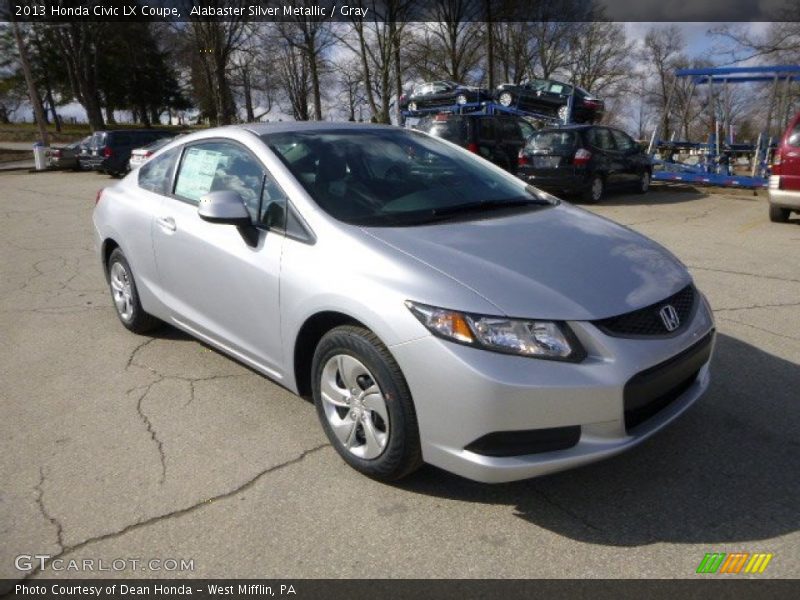 Alabaster Silver Metallic / Gray 2013 Honda Civic LX Coupe