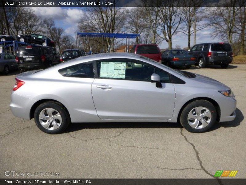 Alabaster Silver Metallic / Gray 2013 Honda Civic LX Coupe