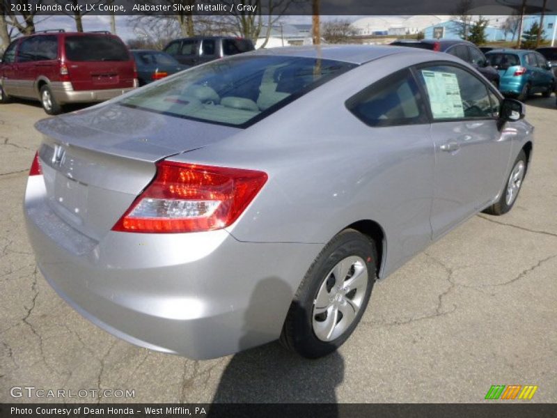 Alabaster Silver Metallic / Gray 2013 Honda Civic LX Coupe