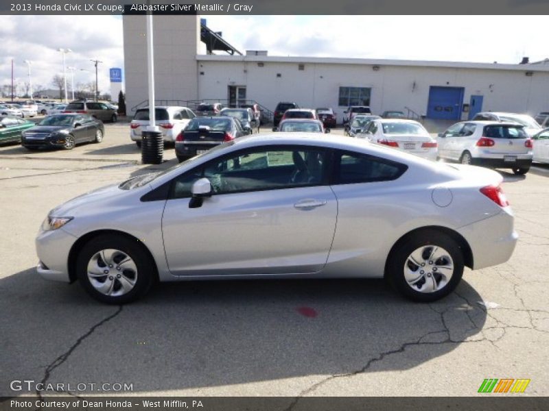 Alabaster Silver Metallic / Gray 2013 Honda Civic LX Coupe