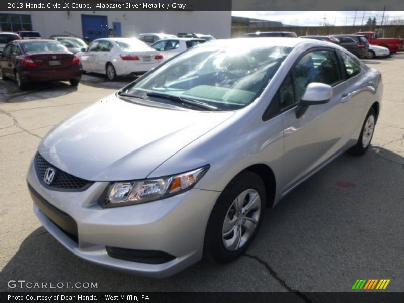 Alabaster Silver Metallic / Gray 2013 Honda Civic LX Coupe