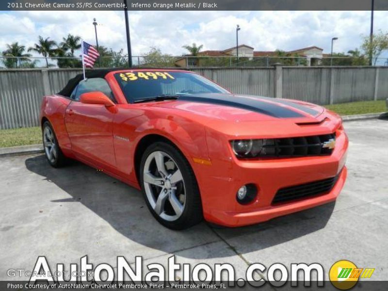 Inferno Orange Metallic / Black 2011 Chevrolet Camaro SS/RS Convertible