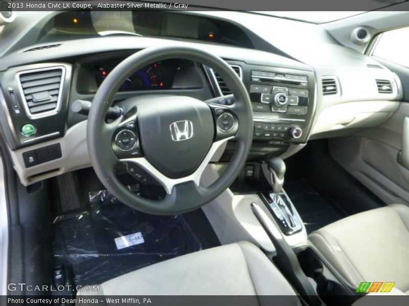 Alabaster Silver Metallic / Gray 2013 Honda Civic LX Coupe