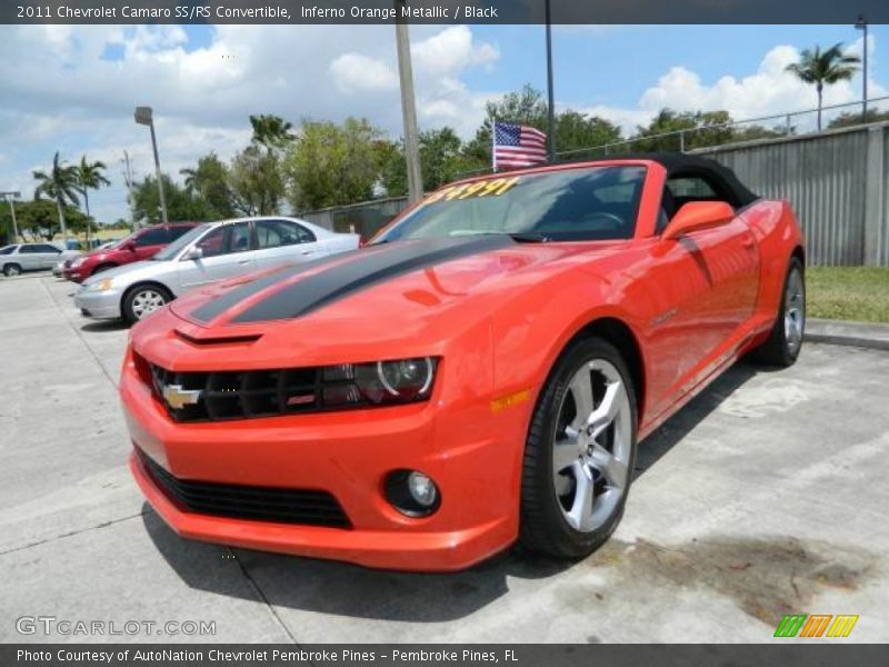 Inferno Orange Metallic / Black 2011 Chevrolet Camaro SS/RS Convertible