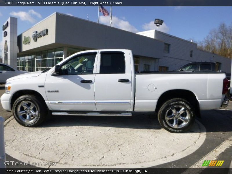 Bright White / Khaki 2008 Dodge Ram 1500 Laramie Quad Cab 4x4