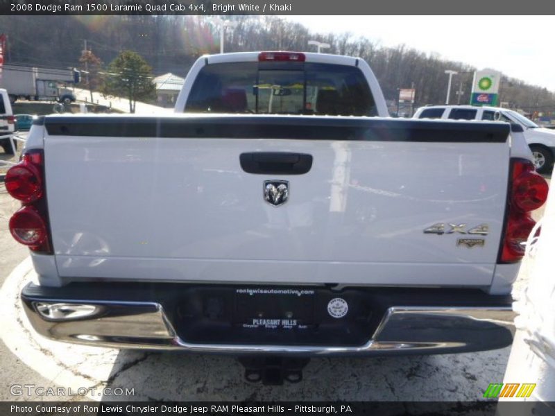 Bright White / Khaki 2008 Dodge Ram 1500 Laramie Quad Cab 4x4