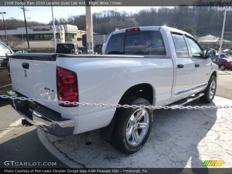 Bright White / Khaki 2008 Dodge Ram 1500 Laramie Quad Cab 4x4