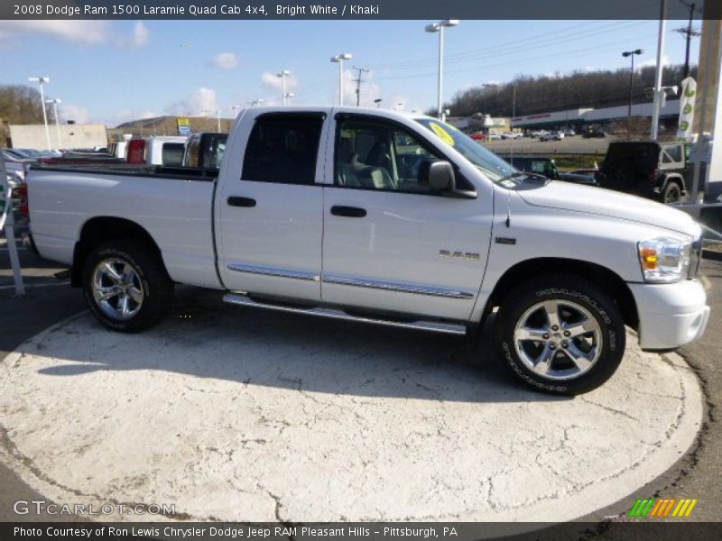 Bright White / Khaki 2008 Dodge Ram 1500 Laramie Quad Cab 4x4