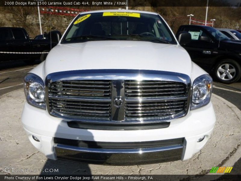 Bright White / Khaki 2008 Dodge Ram 1500 Laramie Quad Cab 4x4