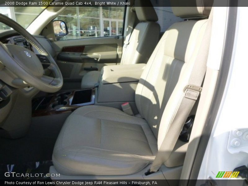 Bright White / Khaki 2008 Dodge Ram 1500 Laramie Quad Cab 4x4